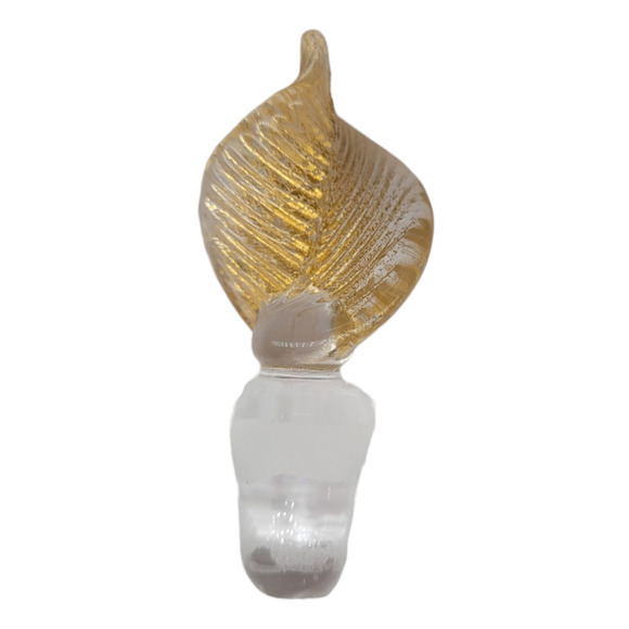 Murano Campenella Red Gold Glitter Striped Vintage‎ Glass Perfume Bottle - Picture 7 of 10